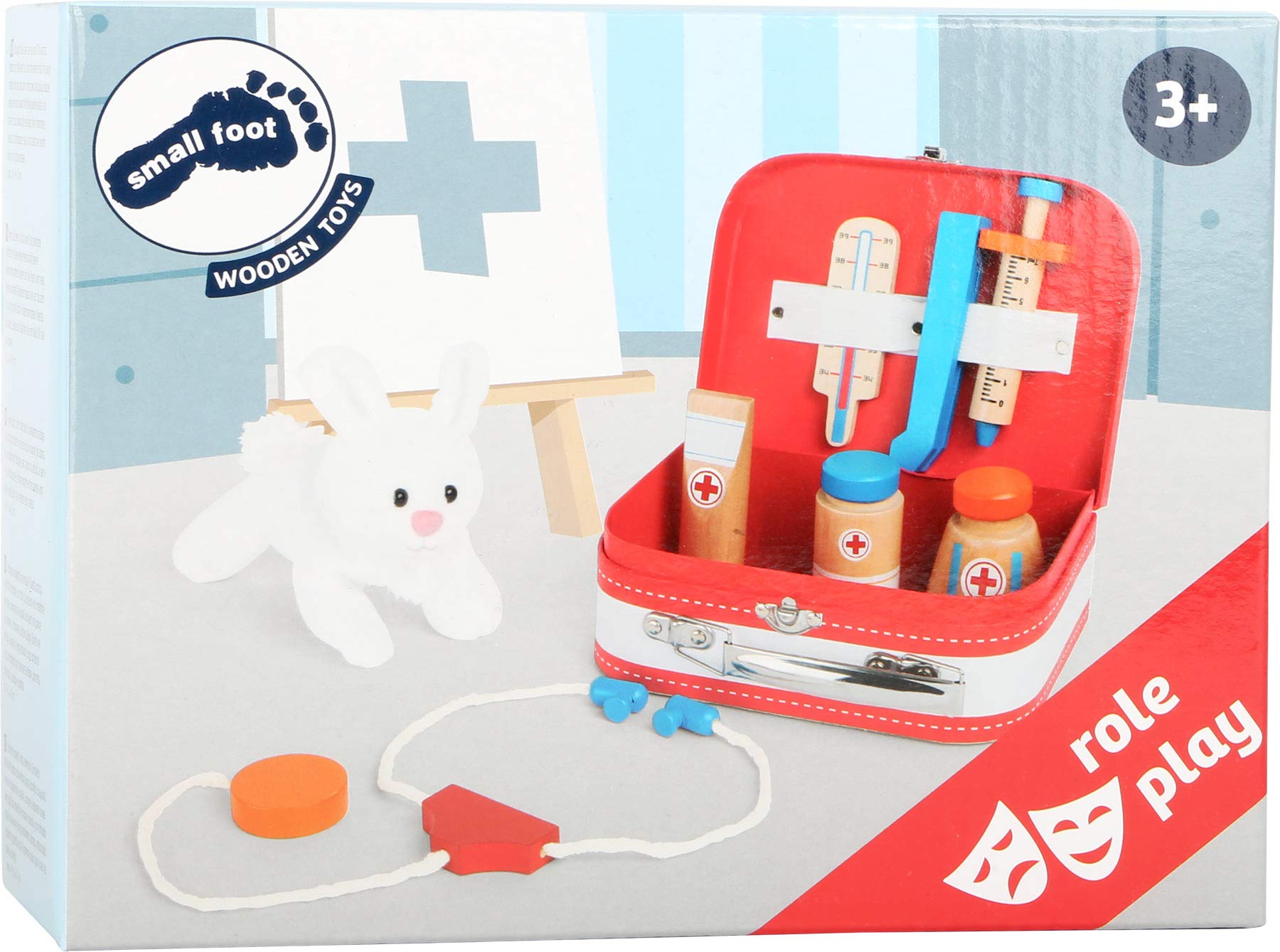 smallfoot 10864 valigia veterinario legno con coniglietto