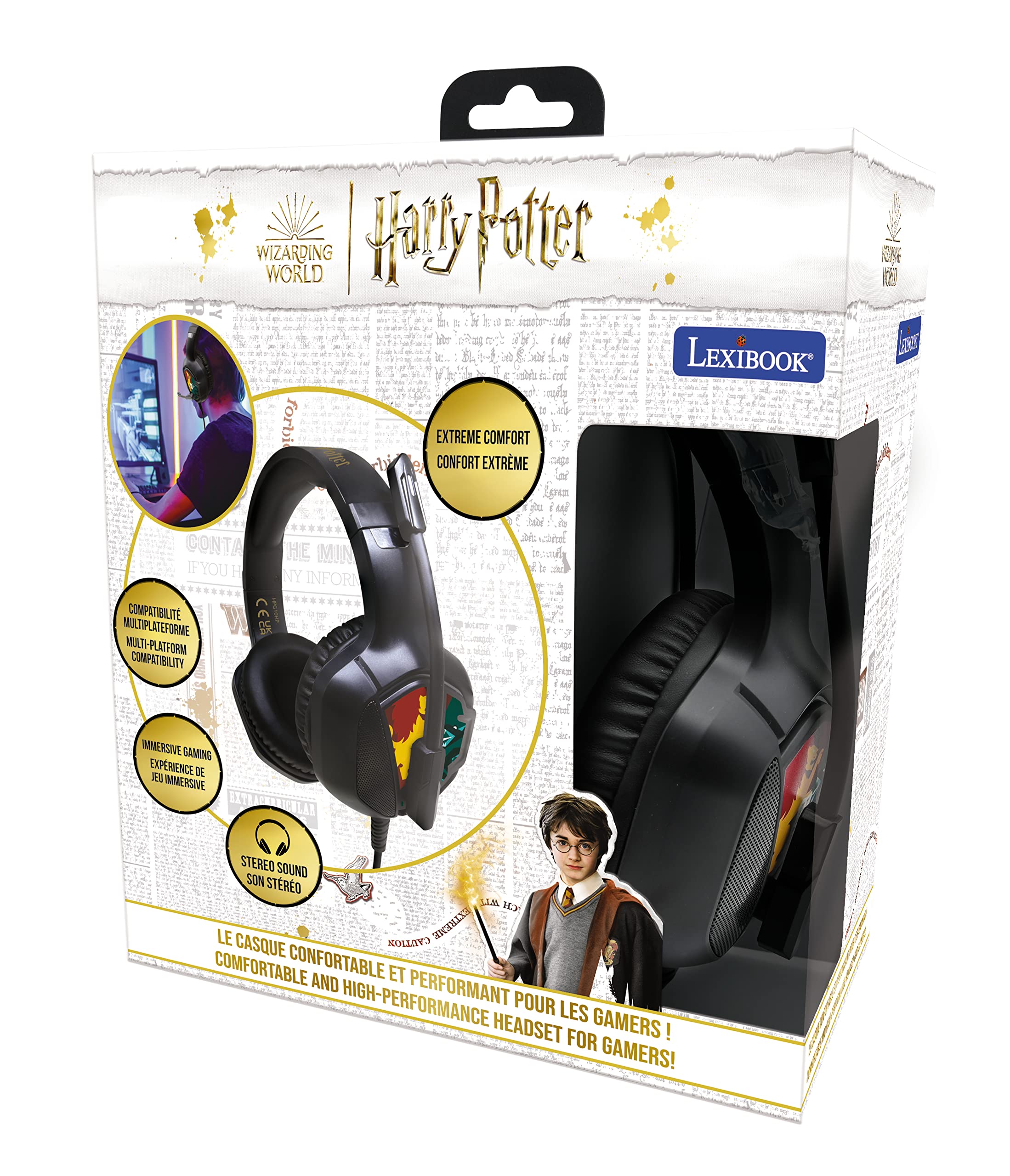 Lexibook Harry Potter HPG10HP cuffie gaming cablate nere