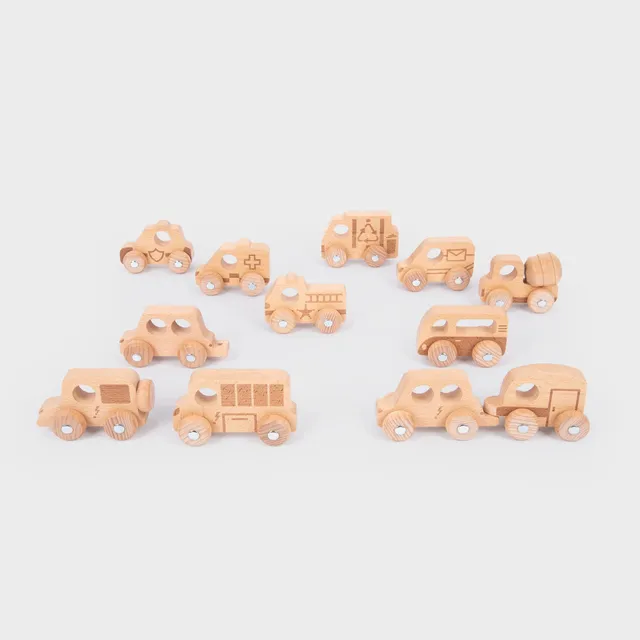 Tickit Natural Wooden Vehicles Set macchinine legno 12 pezzi