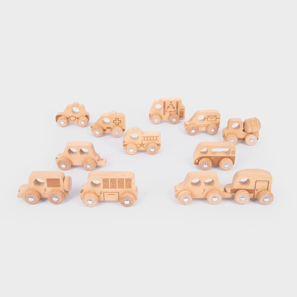 Tickit Natural Wooden Vehicles Set macchinine legno 12 pezzi