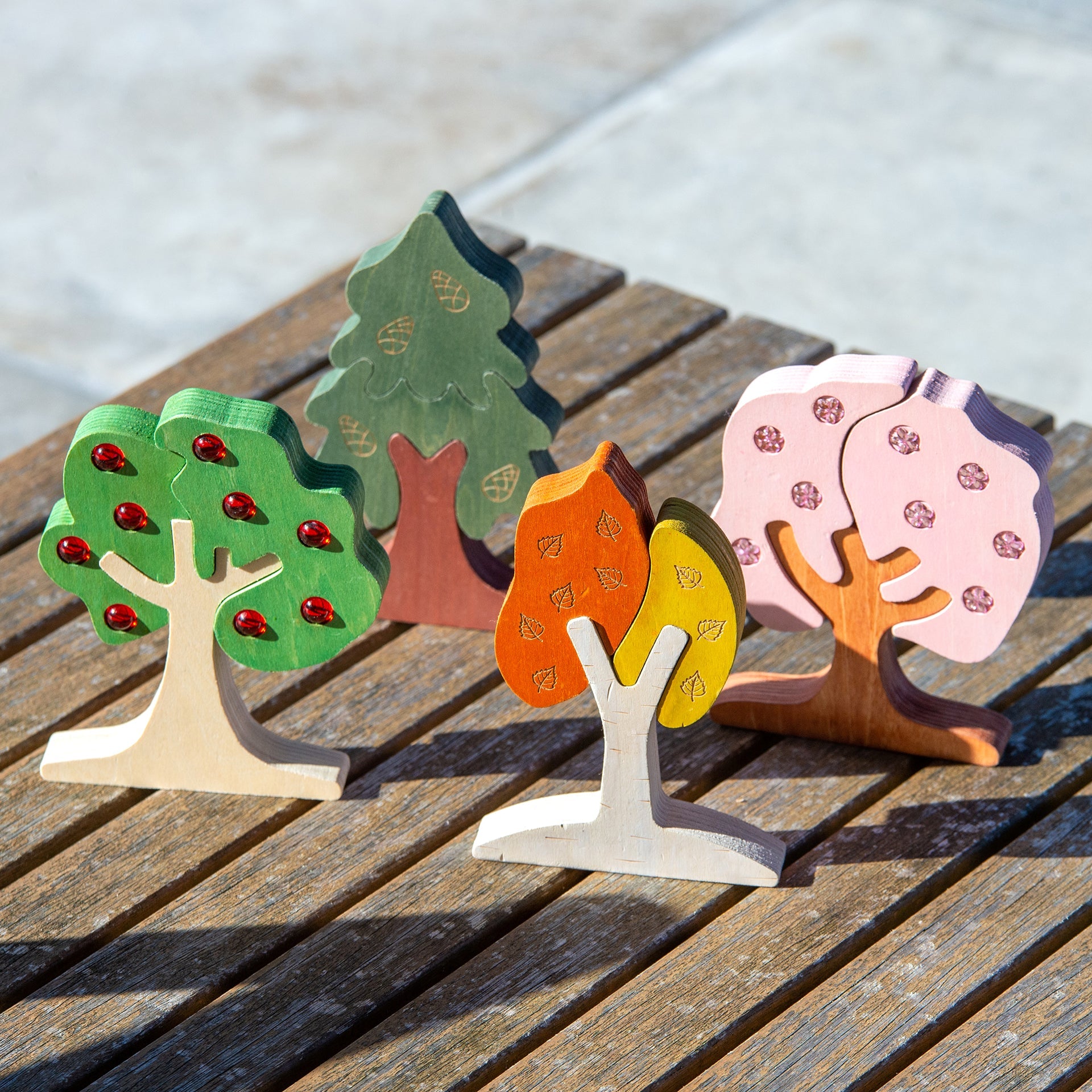 Tickit Seasonal Gem Trees Puzzle Legno Alberi Stagioni 12 Pezzi