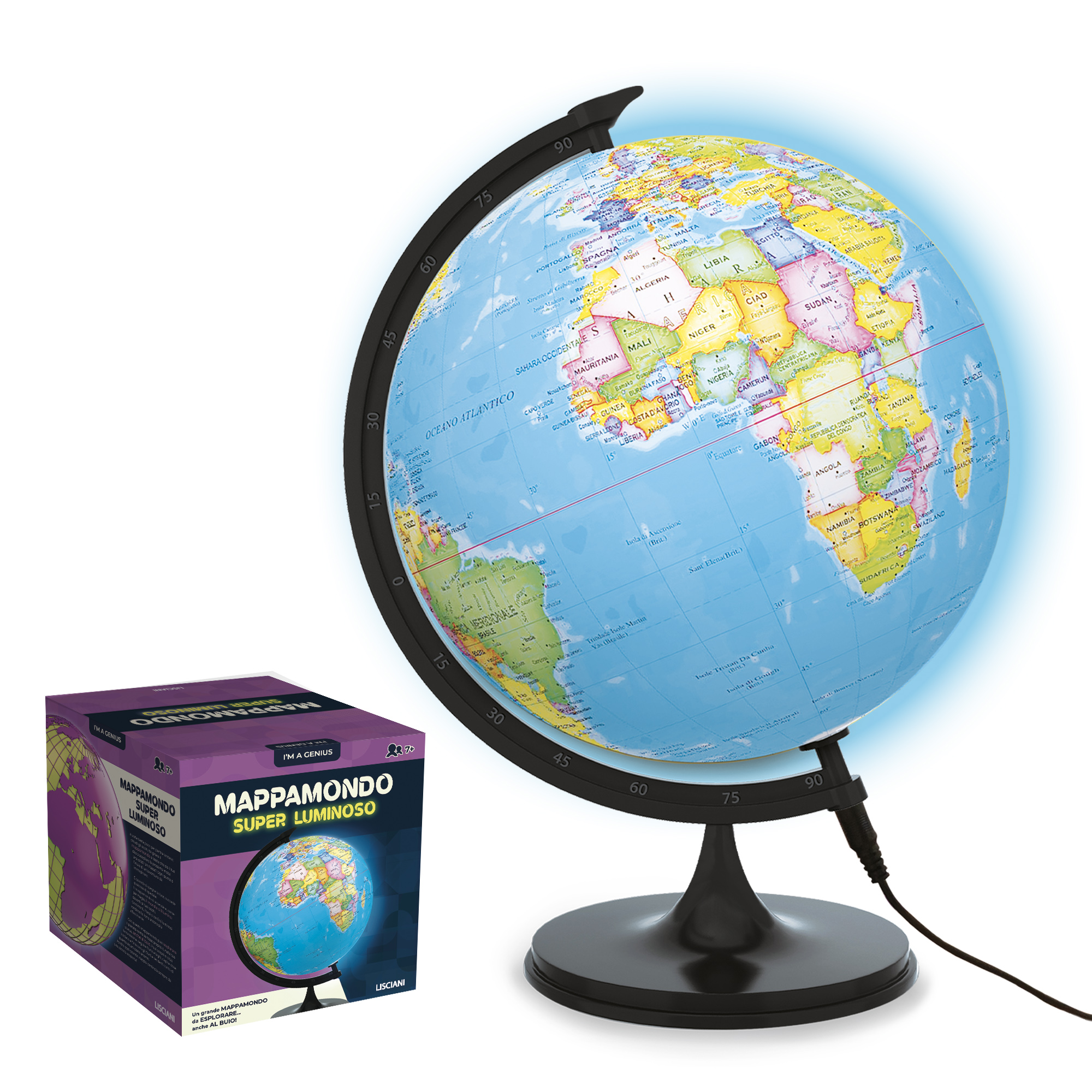 Lisciani I'm a Genius Mappamondo Super Luminoso globo luminoso