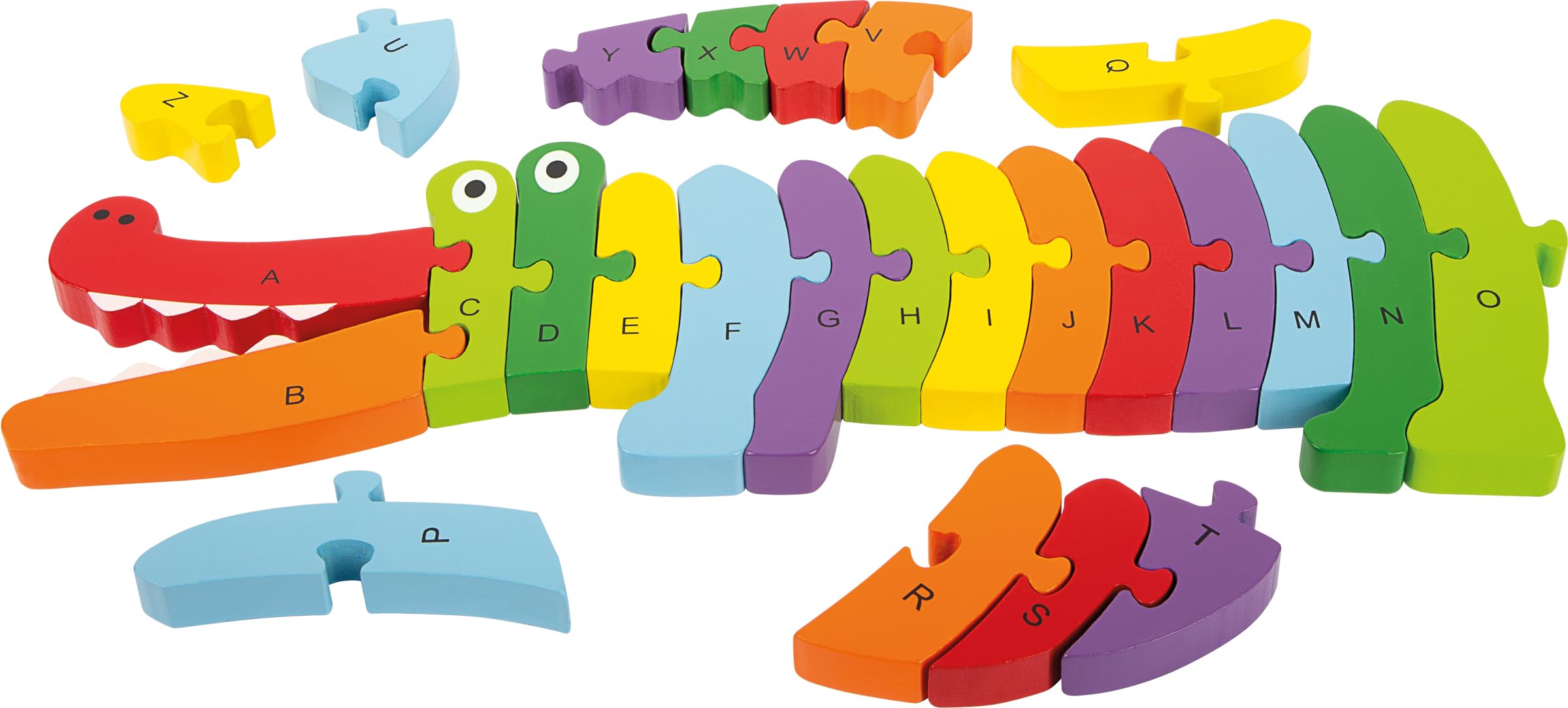 smallfoot puzzle coccodrillo ABC in legno 26 pezzi lettere