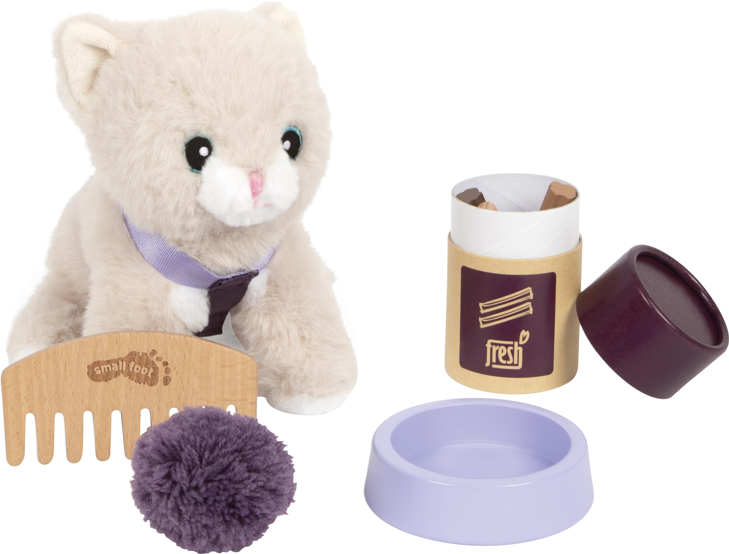 smallfoot Gatto Lilla set cura peluche borsa