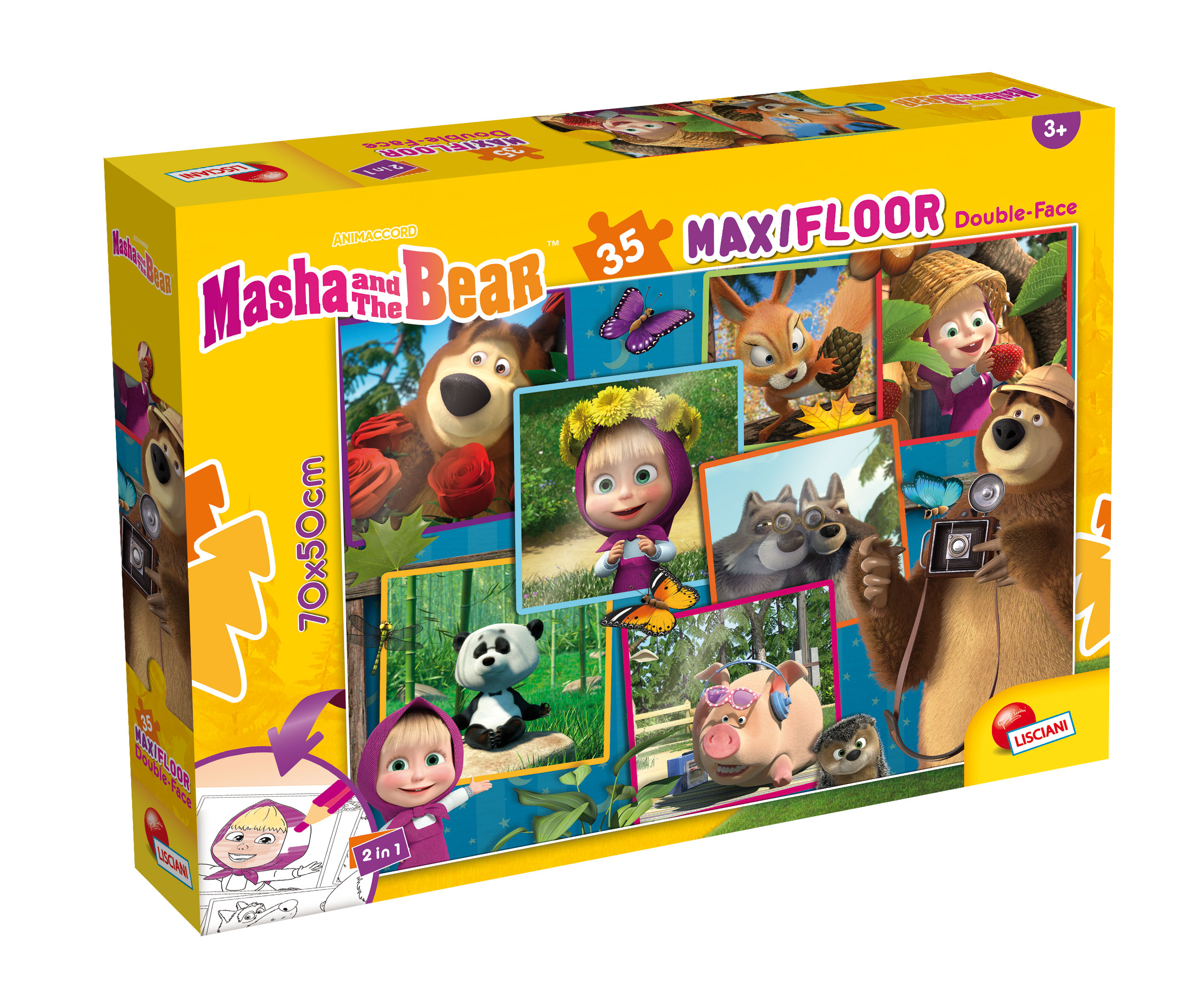 Lisciani Masha MaxiFloor 35 puzzle Masha e Orso da colorare