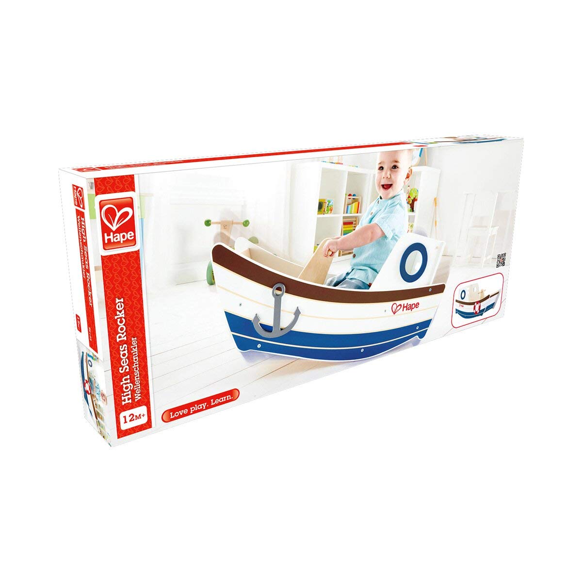Hape Barca a Dondolo cavalcabile legno equilibrio 12 mesi