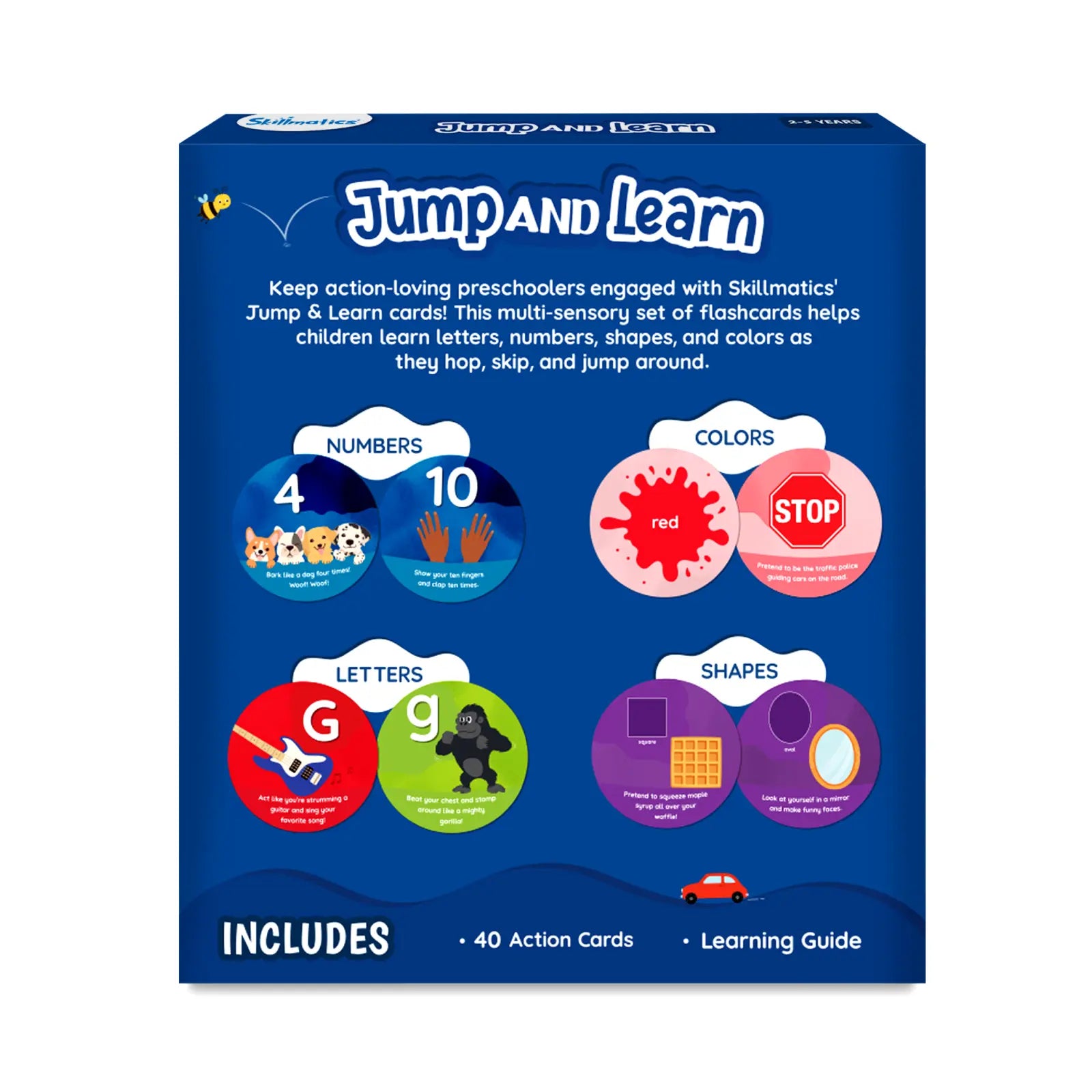 Skillmatics Jump and Learn flash cards 40 carte lettere e numeri