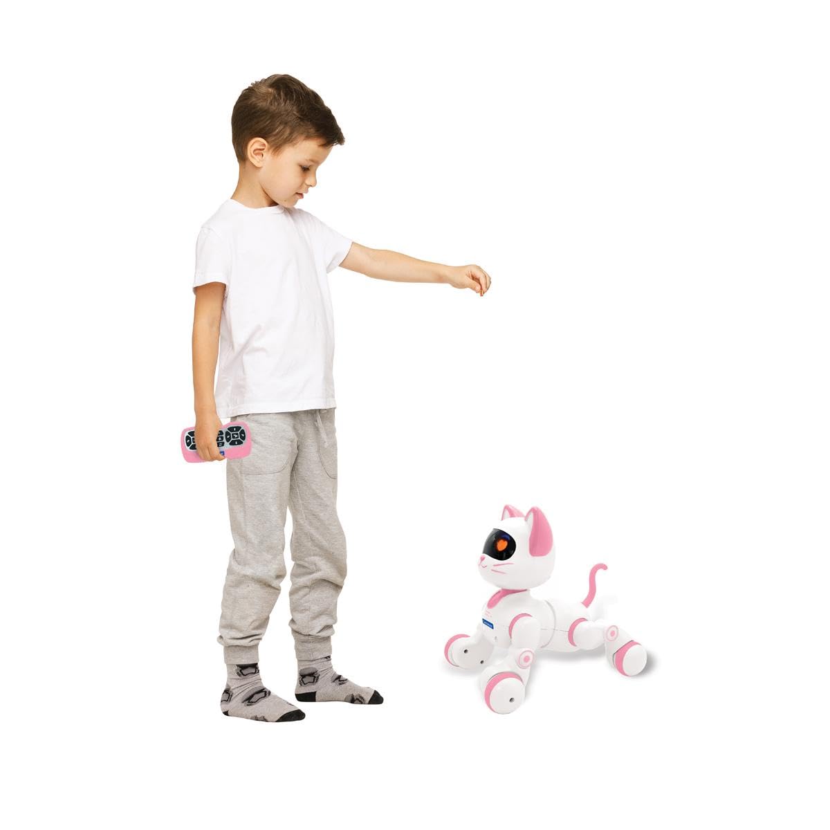 Lexibook Power Kitty Jr KIT01LXB gatto robot rosa/bianco coding