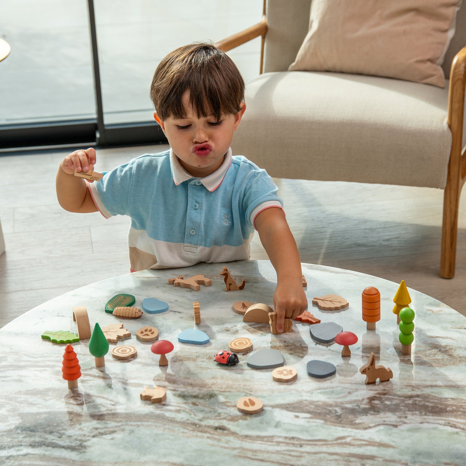 Tickit Woodland Trail Set gioco legno bosco con animali scatola