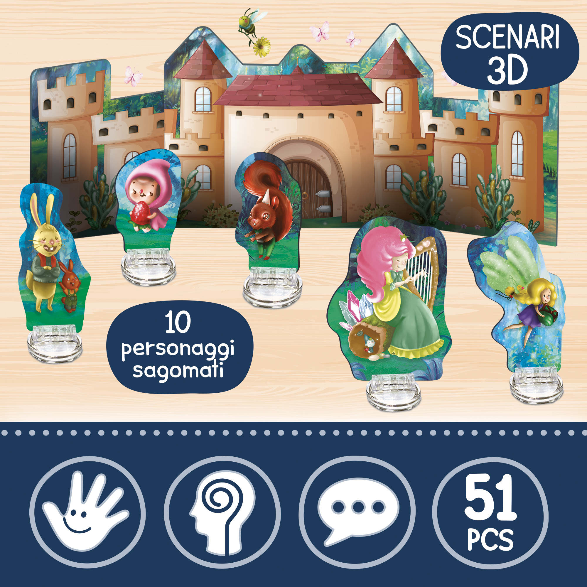 Lisciani Montessori L'Inventafavole Mondo Fantastico gioco carte
