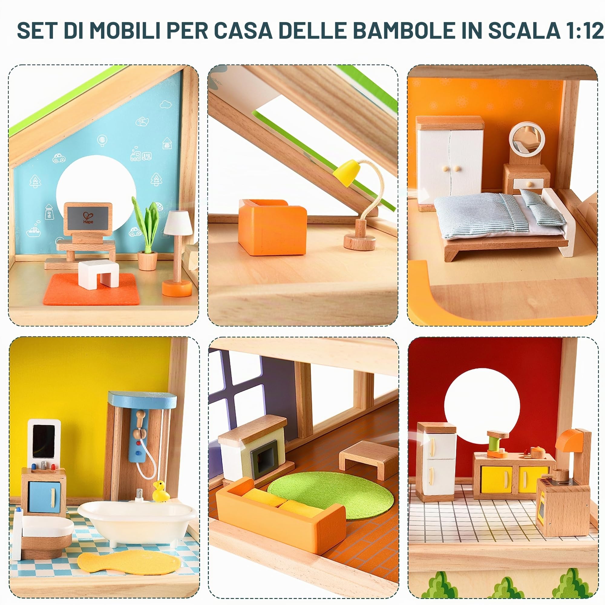 Hape E3401 Casa 4 Stagioni casa bambole legno arredata