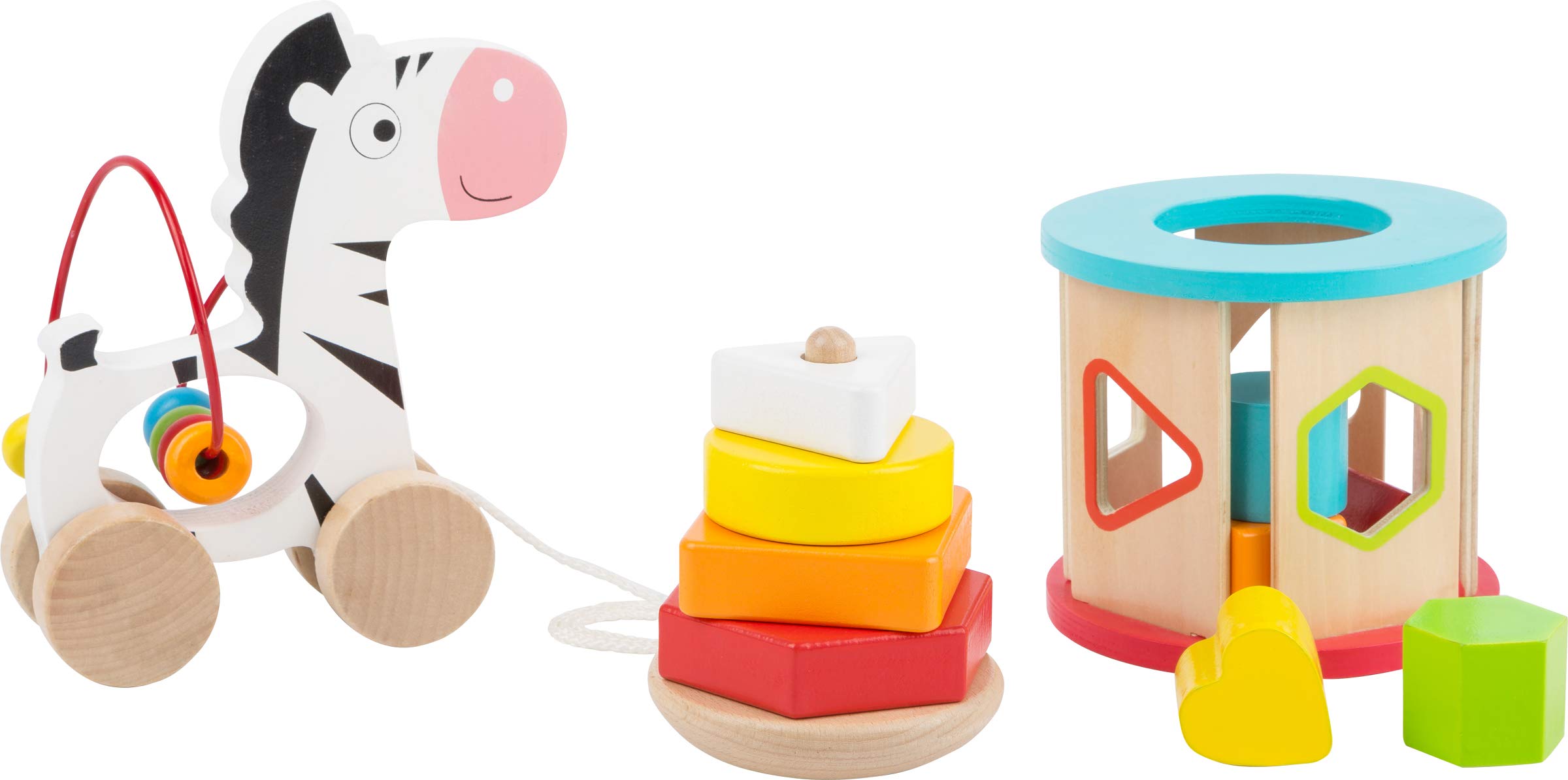 smallfoot Set Motricità gioco legno 3 pezzi zebra primi passi
