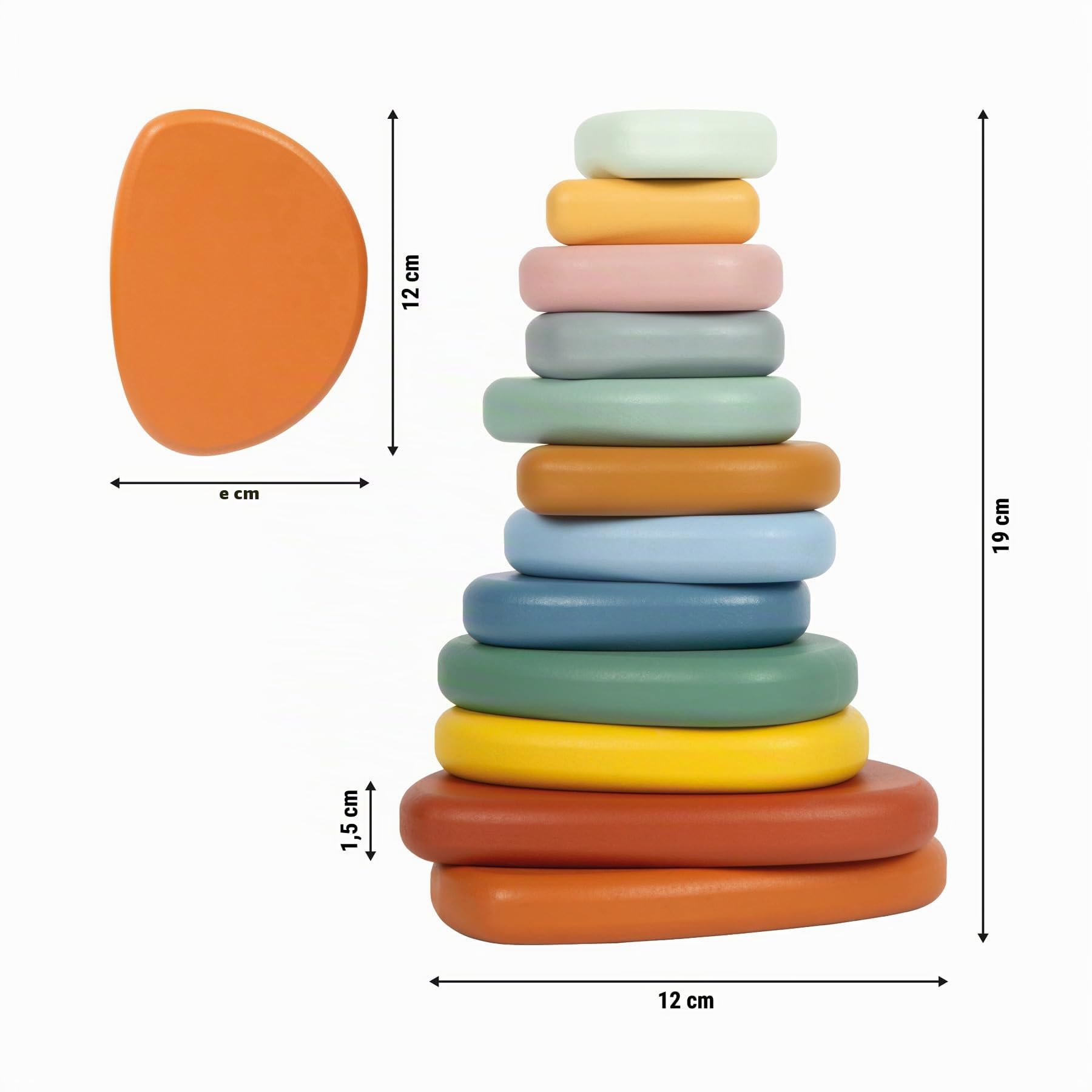 smallfoot 12759 pietre equilibrio in legno 12 pezzi montessori