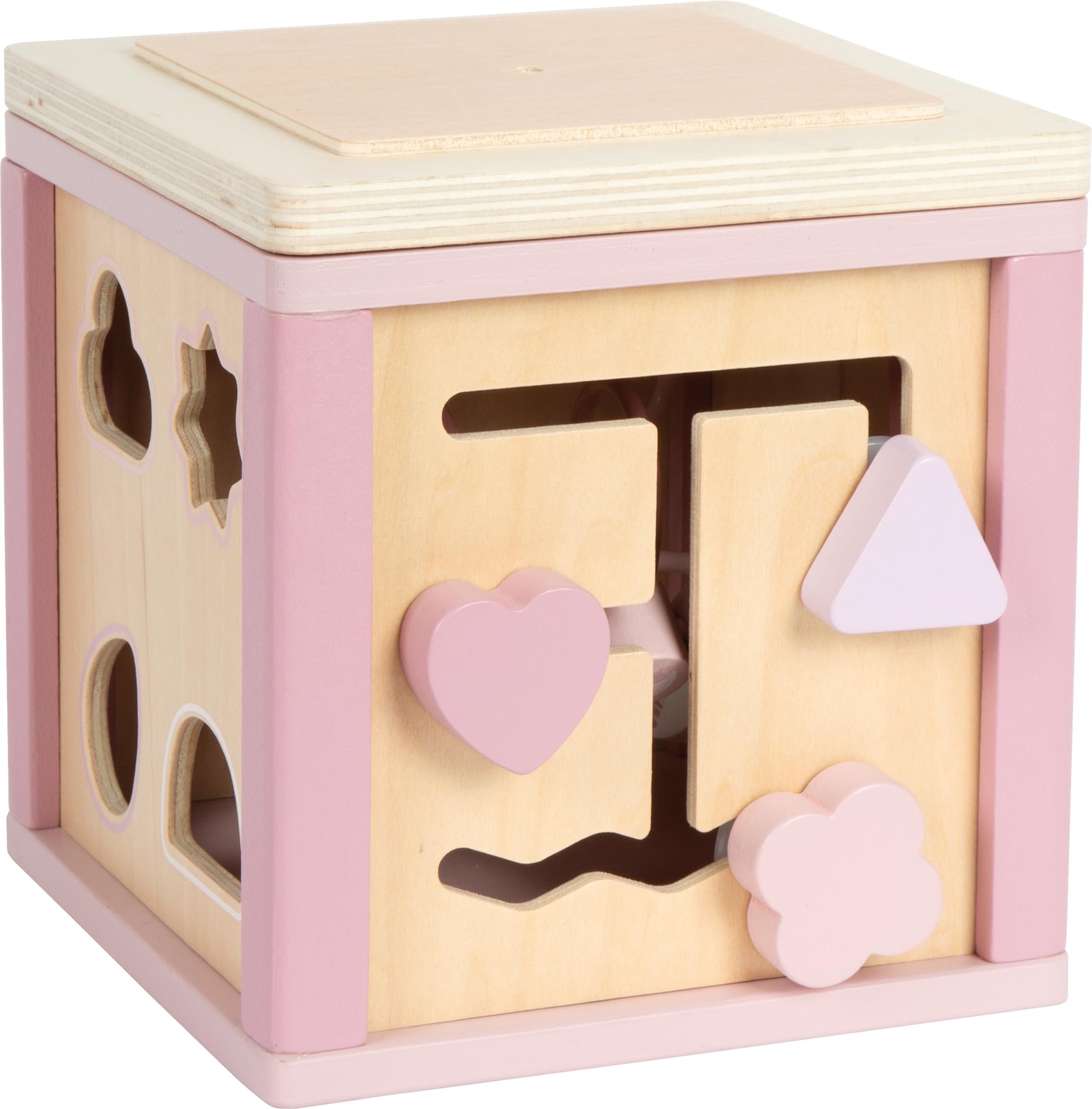 smallfoot 12803 dado motricità in legno rosa 5 giochi