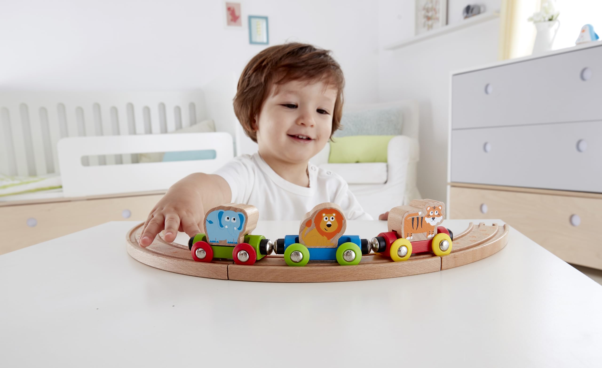 Hape Treno Viaggio Giungla trenino legno con animali