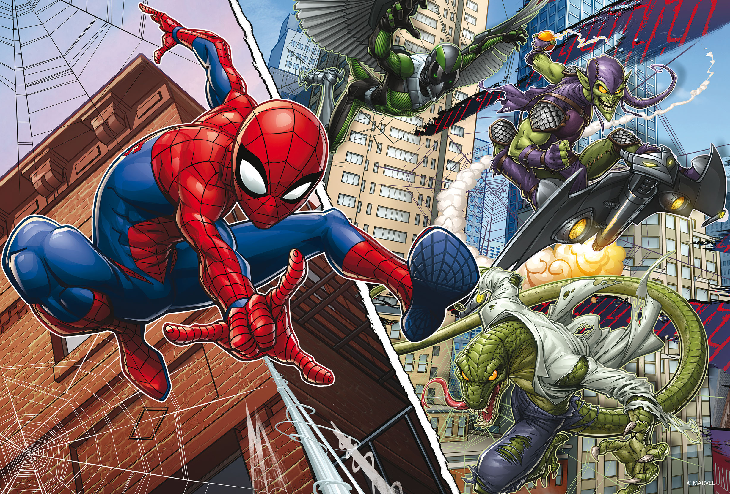 Lisciani Marvel Puzzle DF Plus 108 Spider-Man da colorare