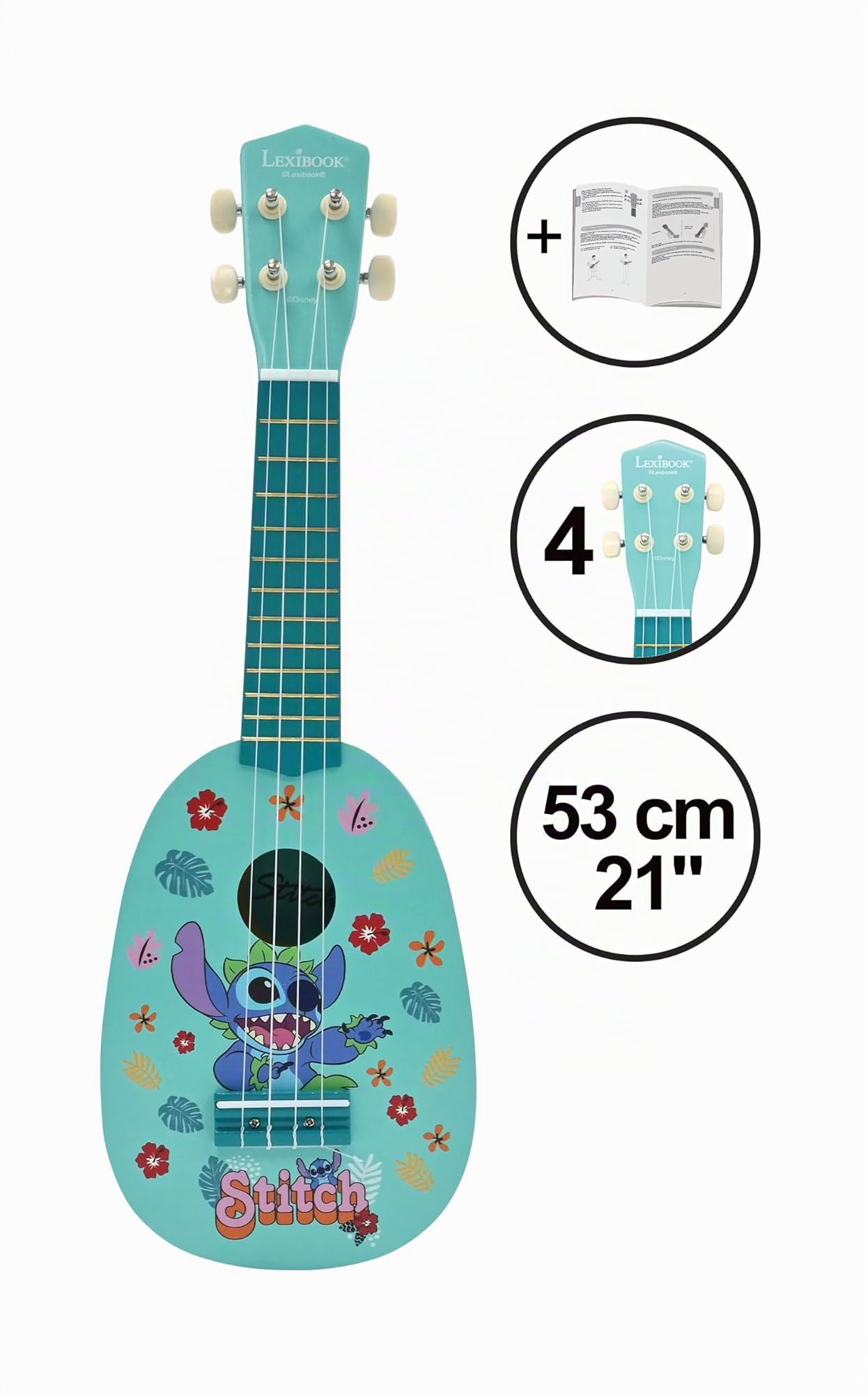 Lexibook Disney Stitch K230DLXB ukulele legno 4 corde