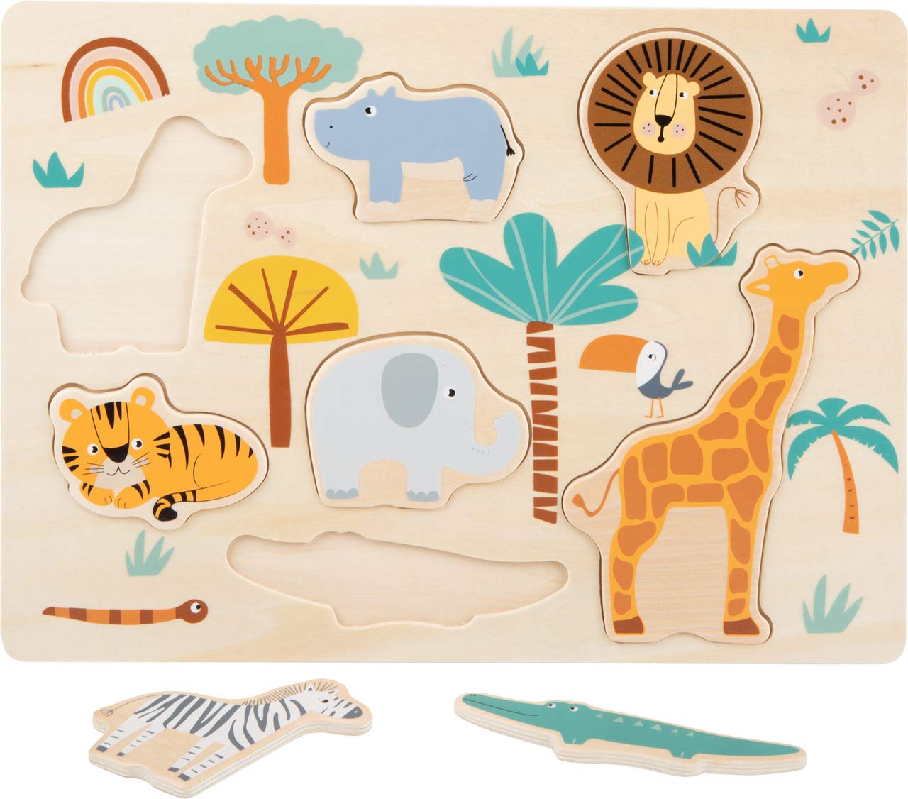 Small Foot Safari 11701 puzzle legno 7 animali savana
