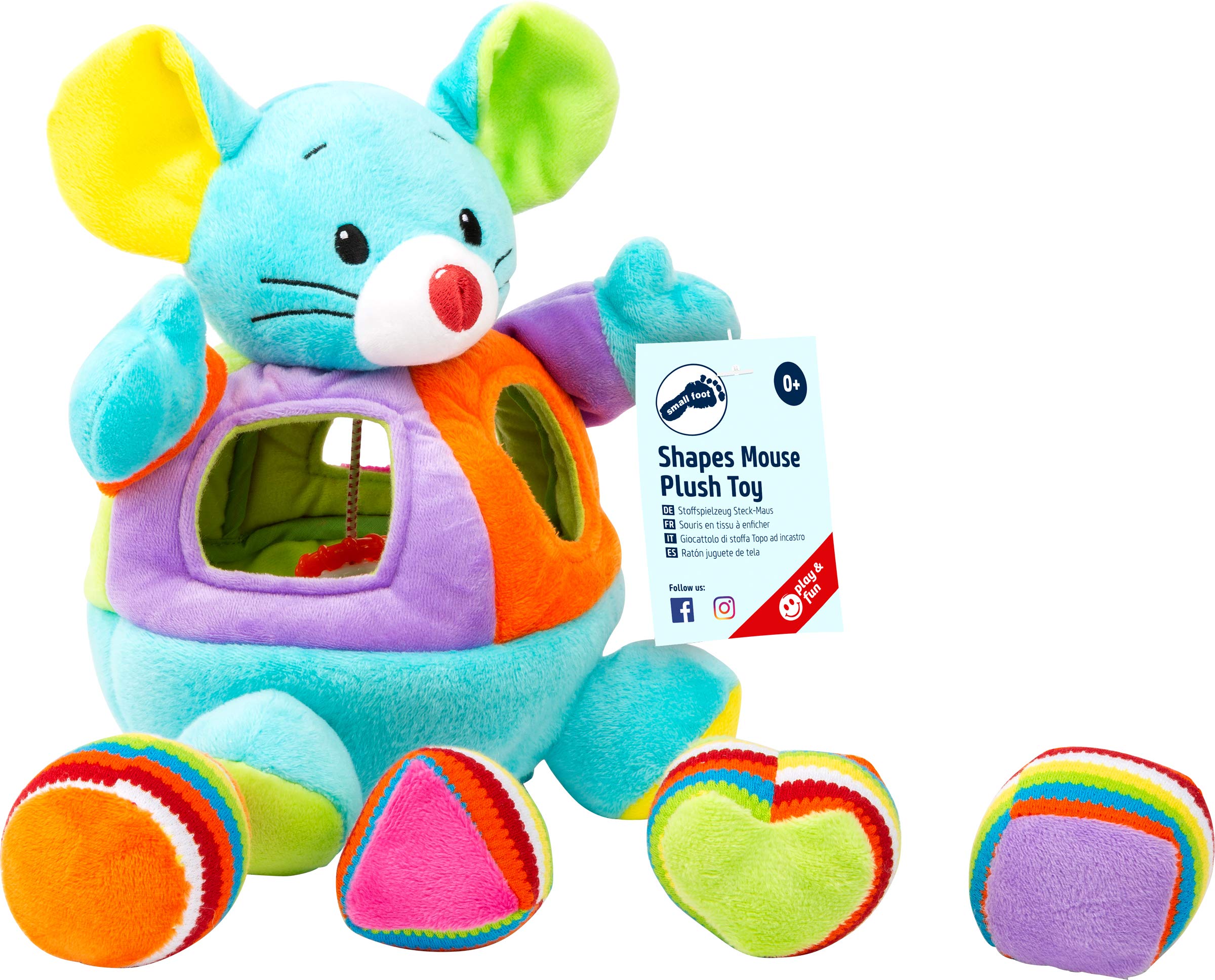 smallfoot 11419 Topolino peluche incastri con sonaglio