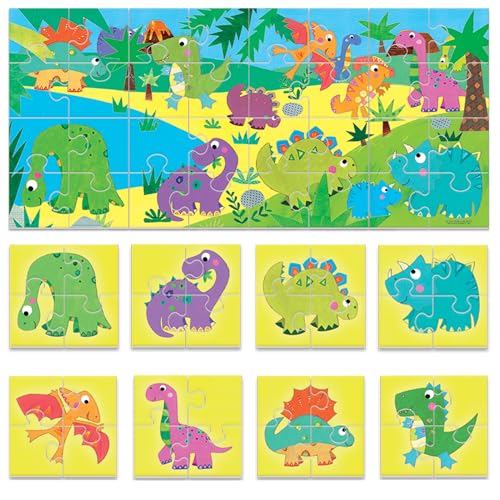 Headu Puzzle 8+1 Dinosaurs puzzle double-face 8 puzzle