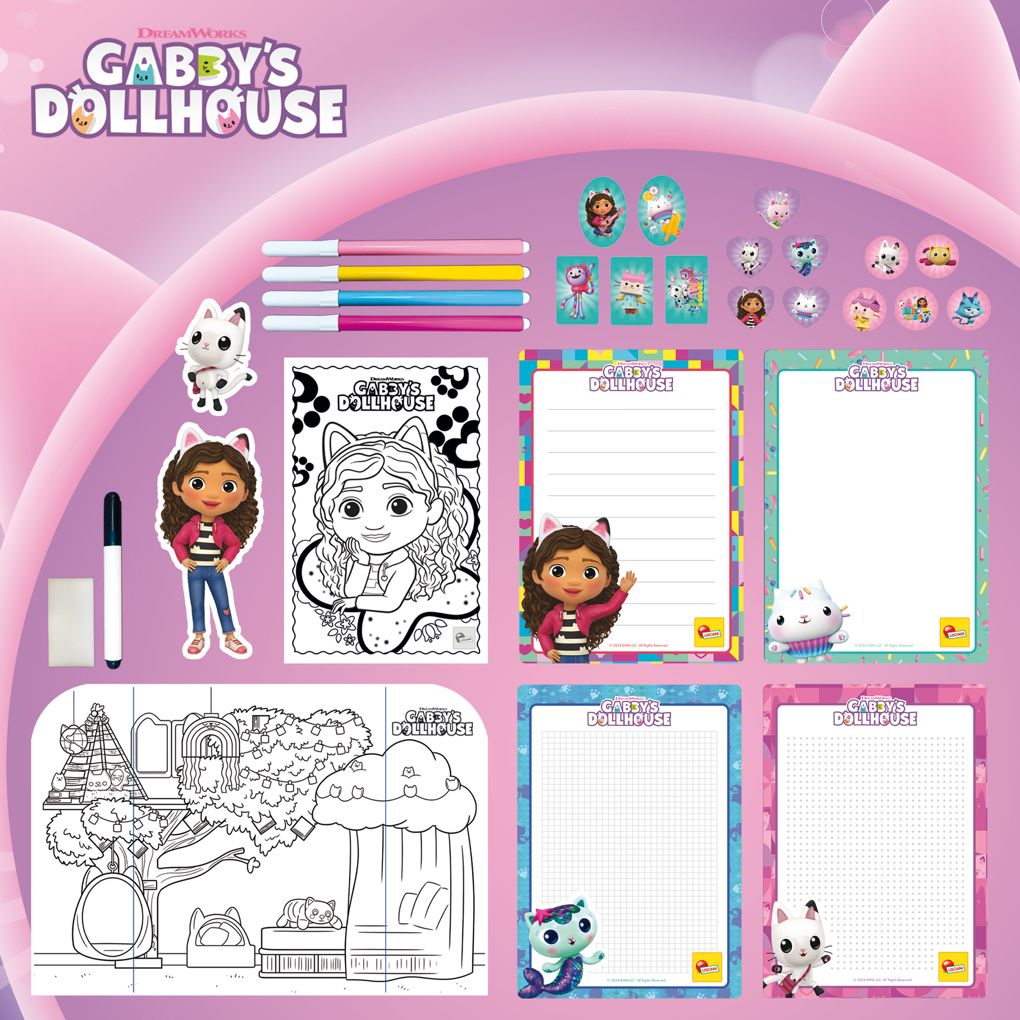 Lisciani Gabby's Dollhouse Zainetto Coloring And Drawing School disegno