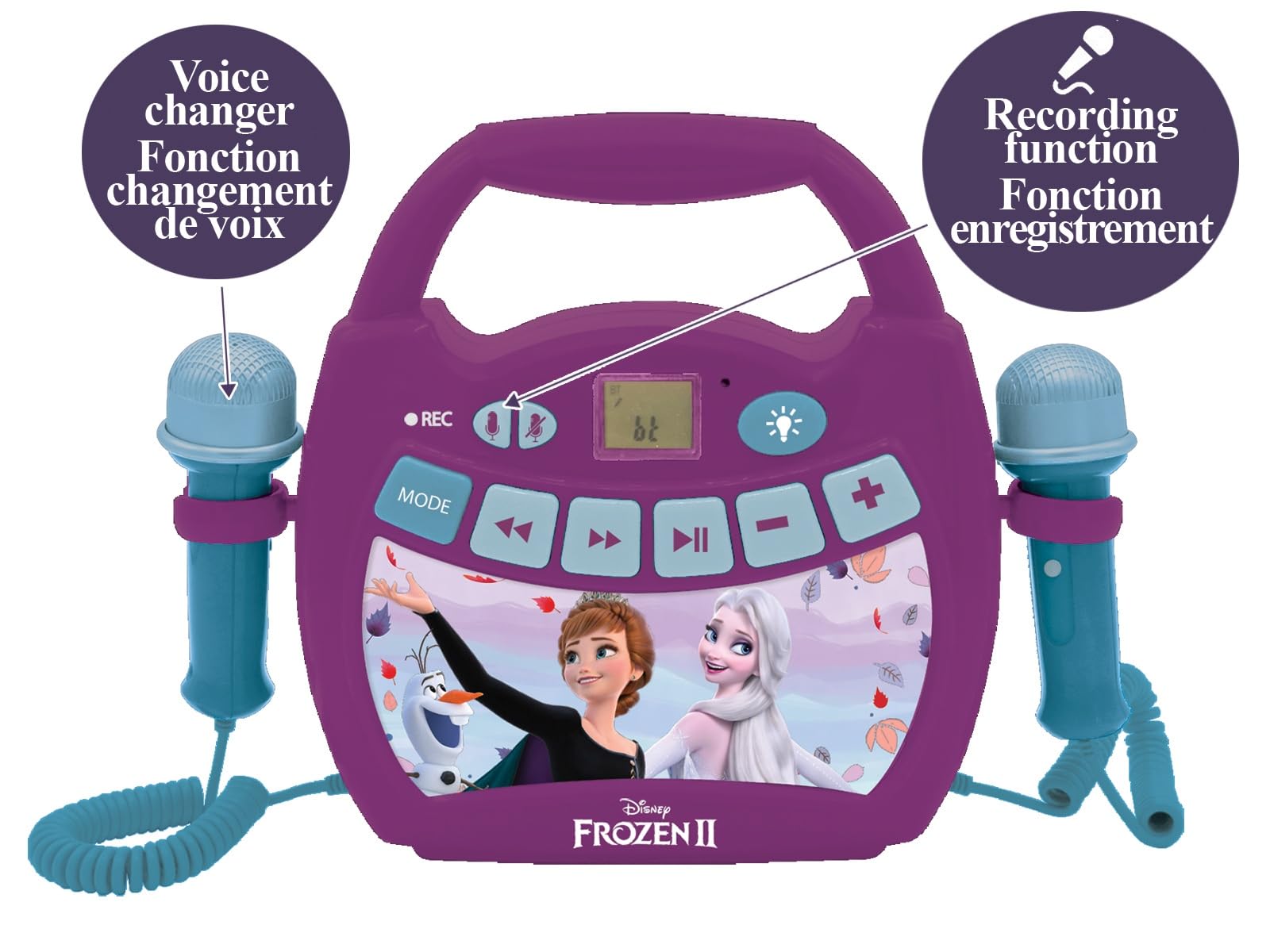 Lexibook Frozen MP320FZZLXB lettore karaoke viola 2 microfoni