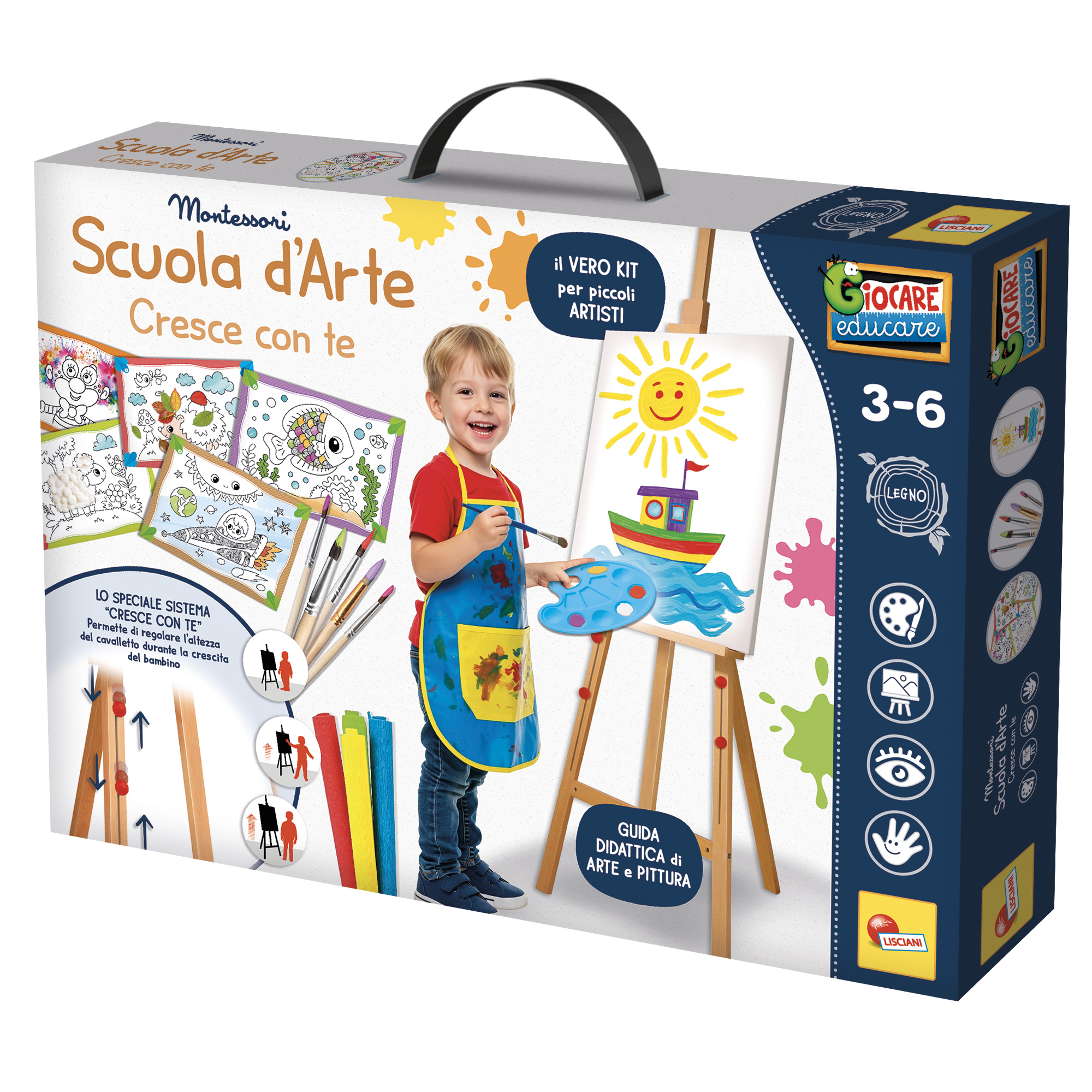 Lisciani Montessori Scuola d'Arte kit creativo con acquerelli