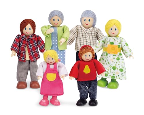 Hape E3500 Famiglia Felice personaggi legno 6 pezzi