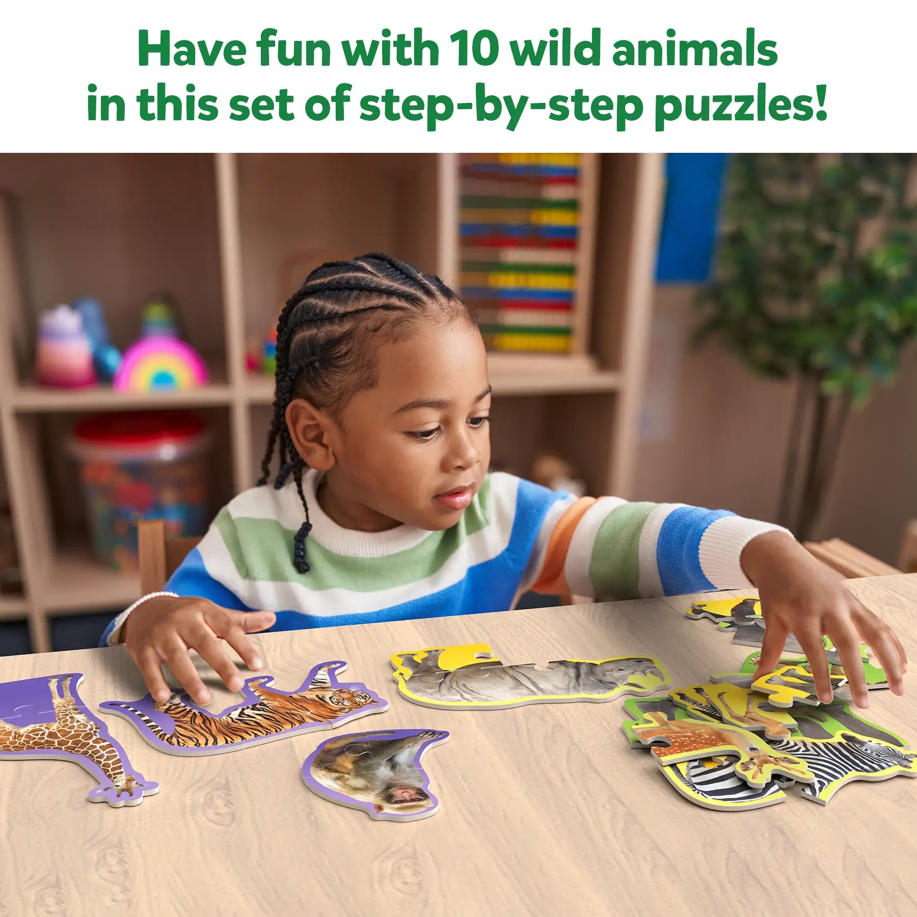 Skillmatics Step By Step Wild Animals puzzle 10 pezzi 3+ anni