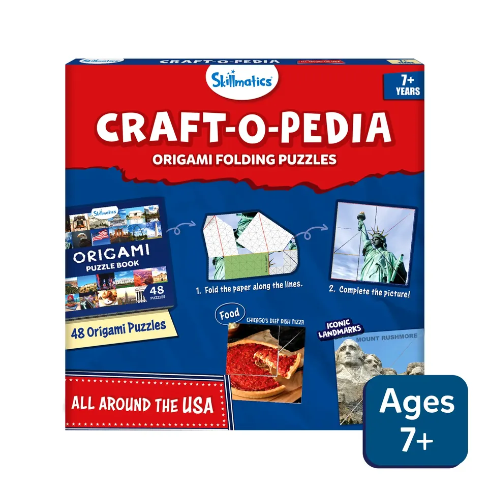 Skillmatics Craft-O-Pedia USA libro origami 48 puzzle 7+