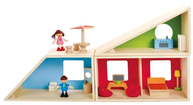 Hape E3404 casa bambole fai da te legno con mobili famiglia