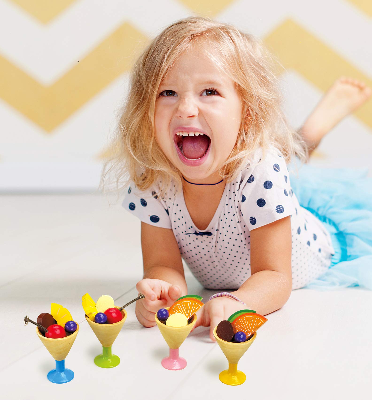 smallfoot 1776 set gelato legno 20 pezzi gioco ruolo 3 anni