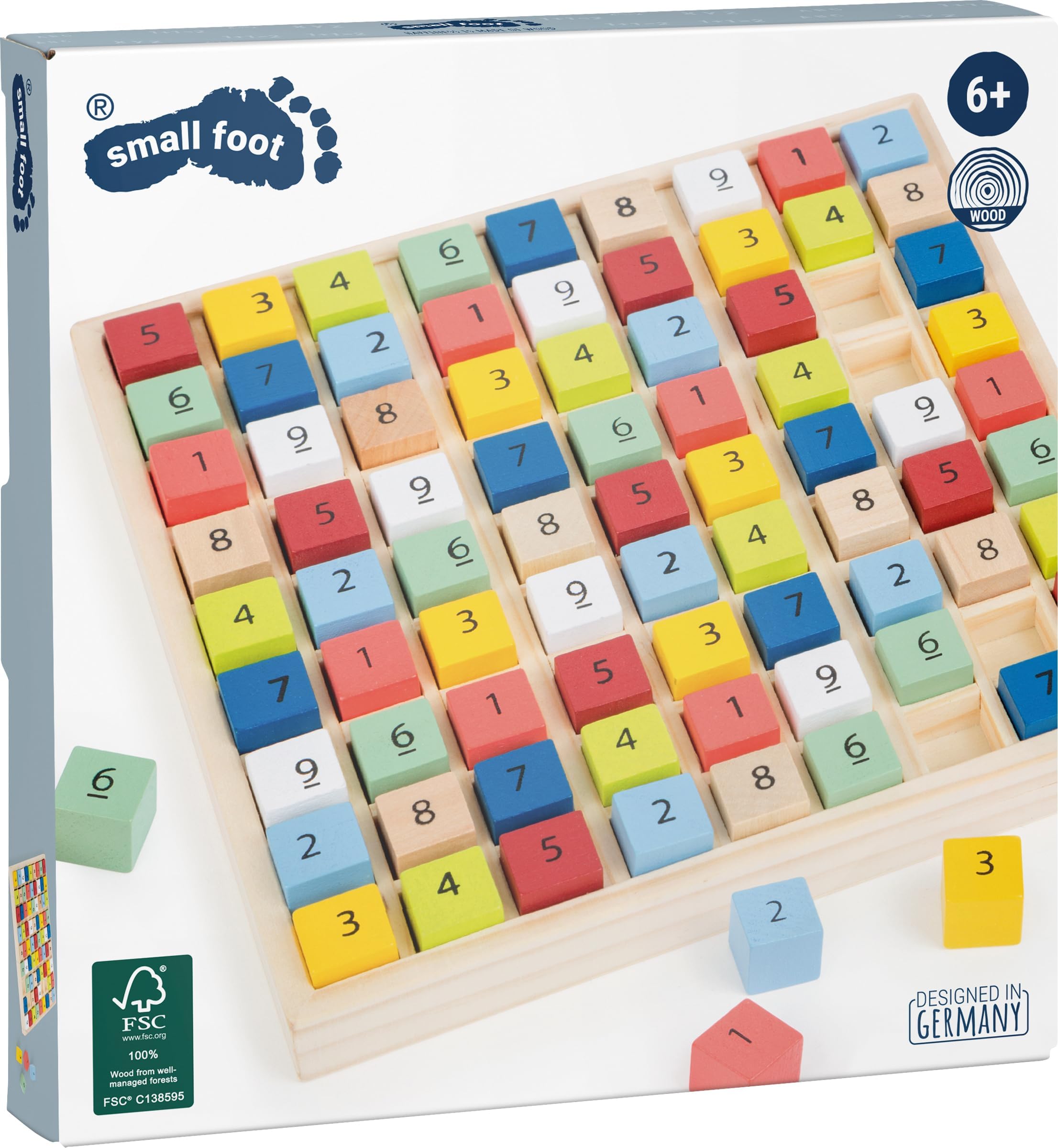 smallfoot Educare 11164 sudoku legno colorato 81 cubi