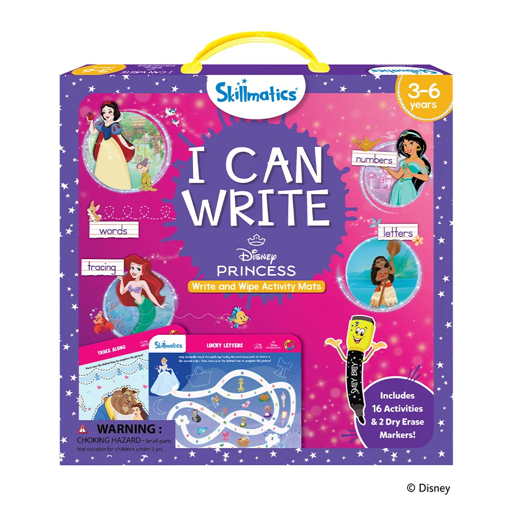 Skillmatics I Can Write Disney Princess schede cancellabili 3-6 anni