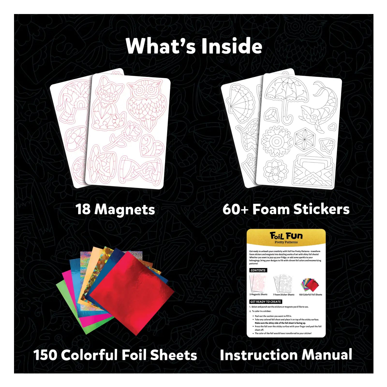 Skillmatics Foil Fun Pretty Patterns kit creativo senza sporcare 7+