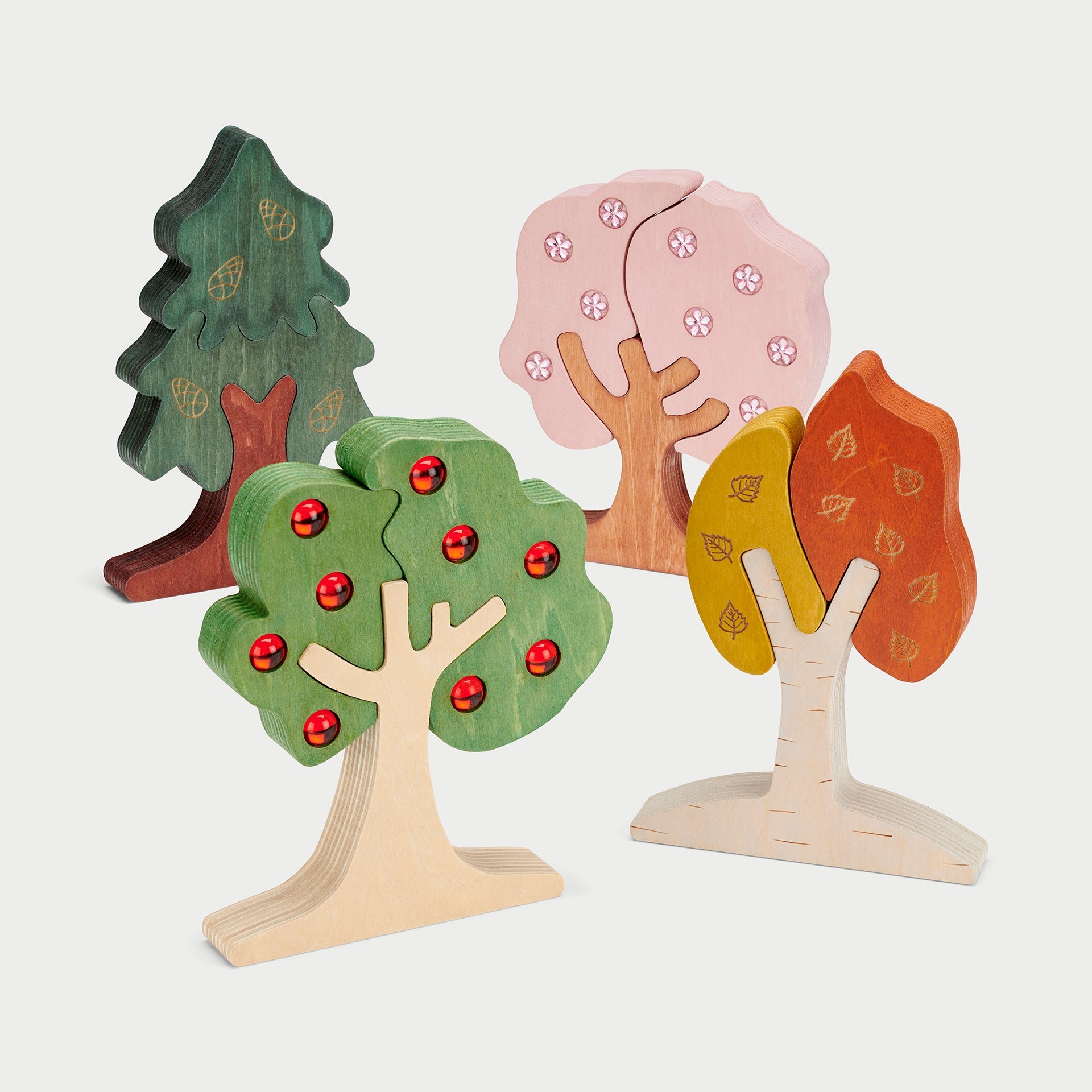 Tickit Seasonal Gem Trees Puzzle Legno Alberi Stagioni 12 Pezzi