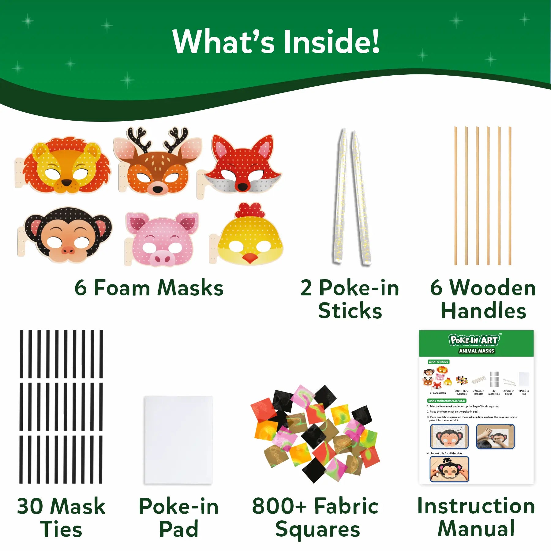 Skillmatics Poke-in Art Animal Masks maschere animali 4-9 anni