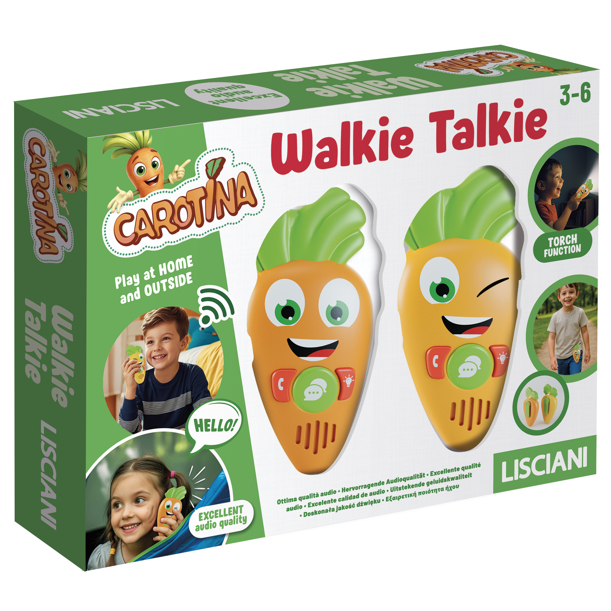 Lisciani Carotina Walkie Talkie 2 radioline 120 metri con torcia