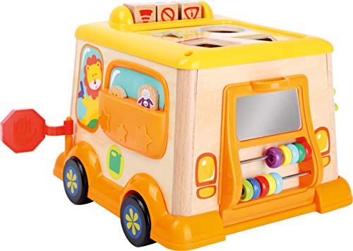 smallfoot scuolabus cubo attività in legno bambini