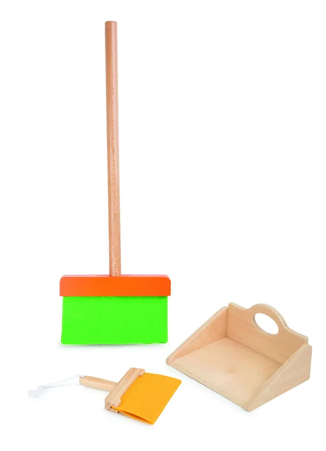 smallfoot 10329 set pulizia bambini scopa in legno