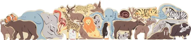 smallfoot puzzle lettere animali legno 26 pezzi alfabeto