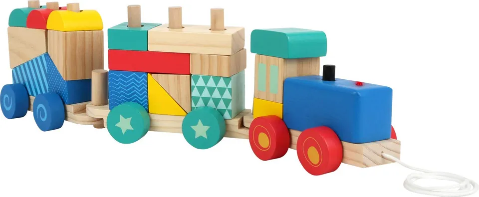 smallfoot 11128 treno legno a incastro multicolore
