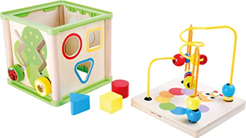 smallfoot Insetti 10074 dado motricità legno con orologio
