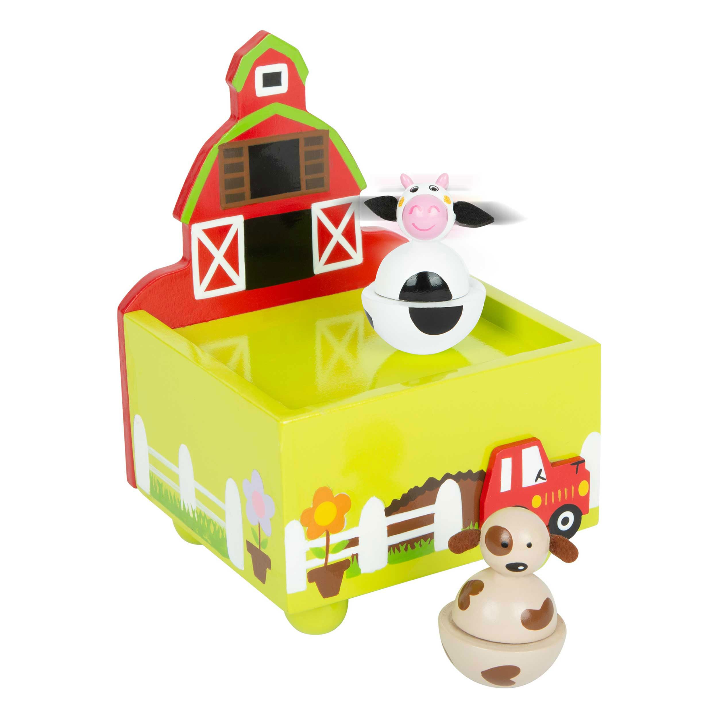 smallfoot 11715 Carillon Fattoria Legno Mucca e Cane