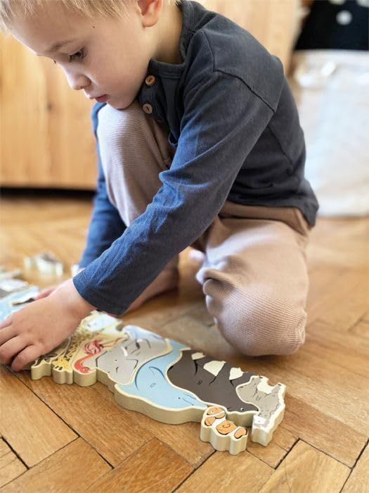 smallfoot puzzle lettere animali legno 26 pezzi alfabeto