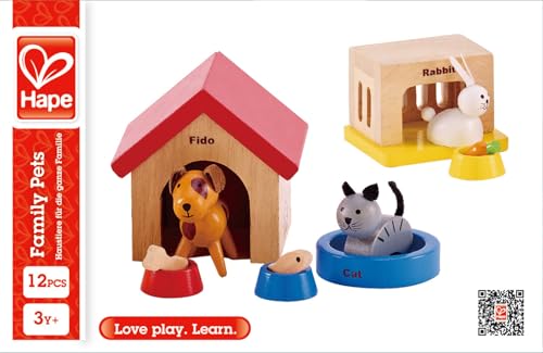 Hape Animali Domestici set animali legno casa bambole