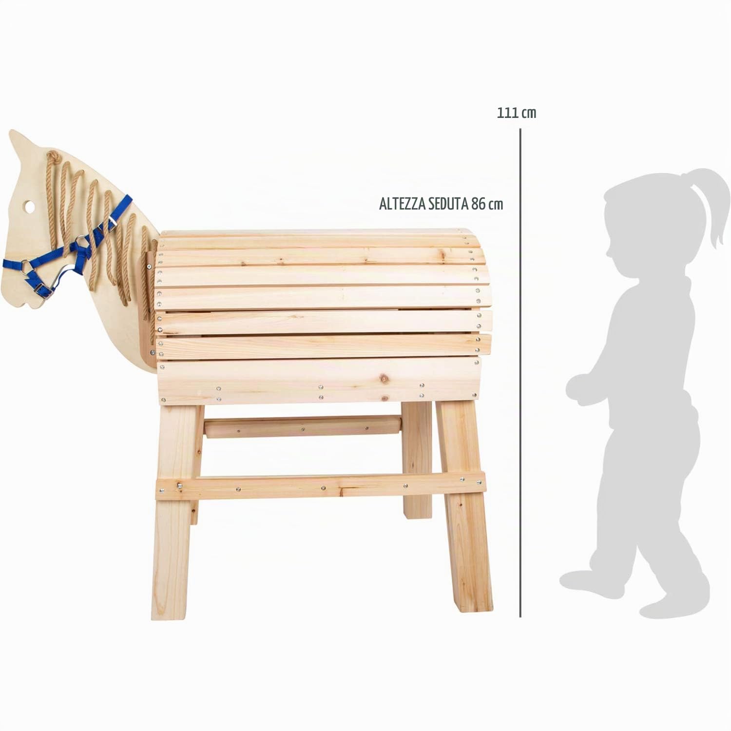 small foot 11664 cavallo legno con gradino e cavezza