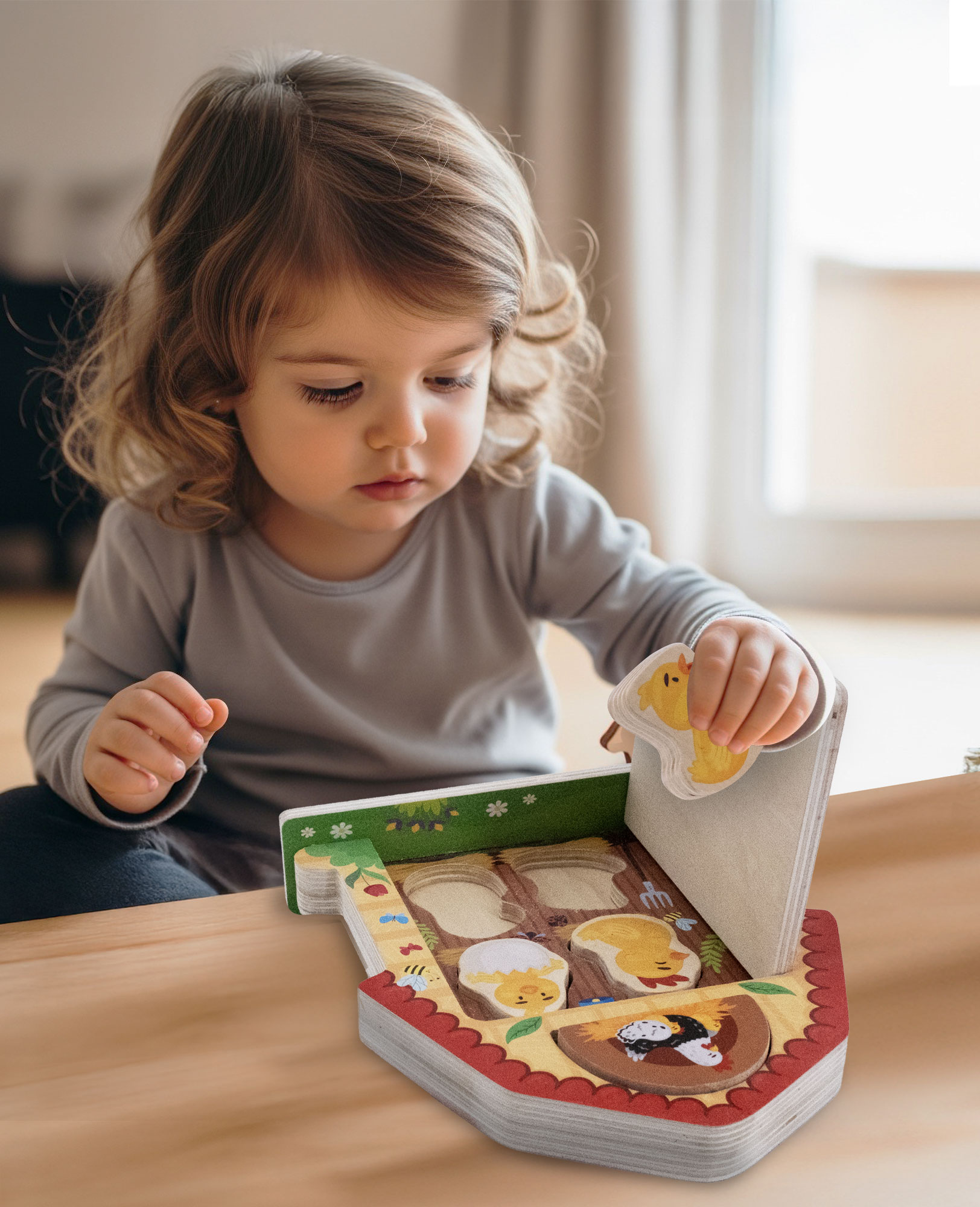 Lisciani Montessori Legno Country Family gioco legno autocorrettivo