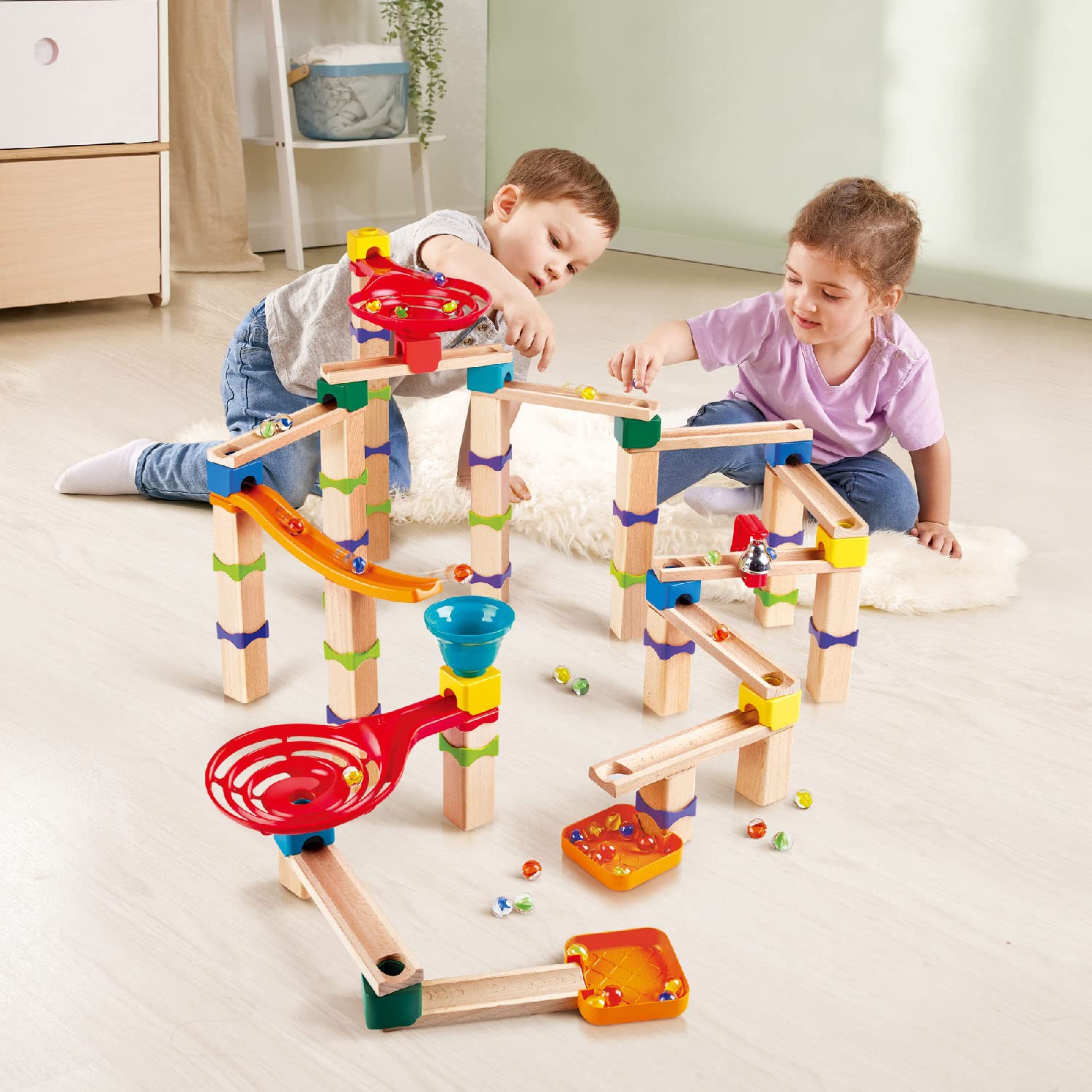 Hape Tricks n Twists pista biglie legno 80 pezzi 40 biglie