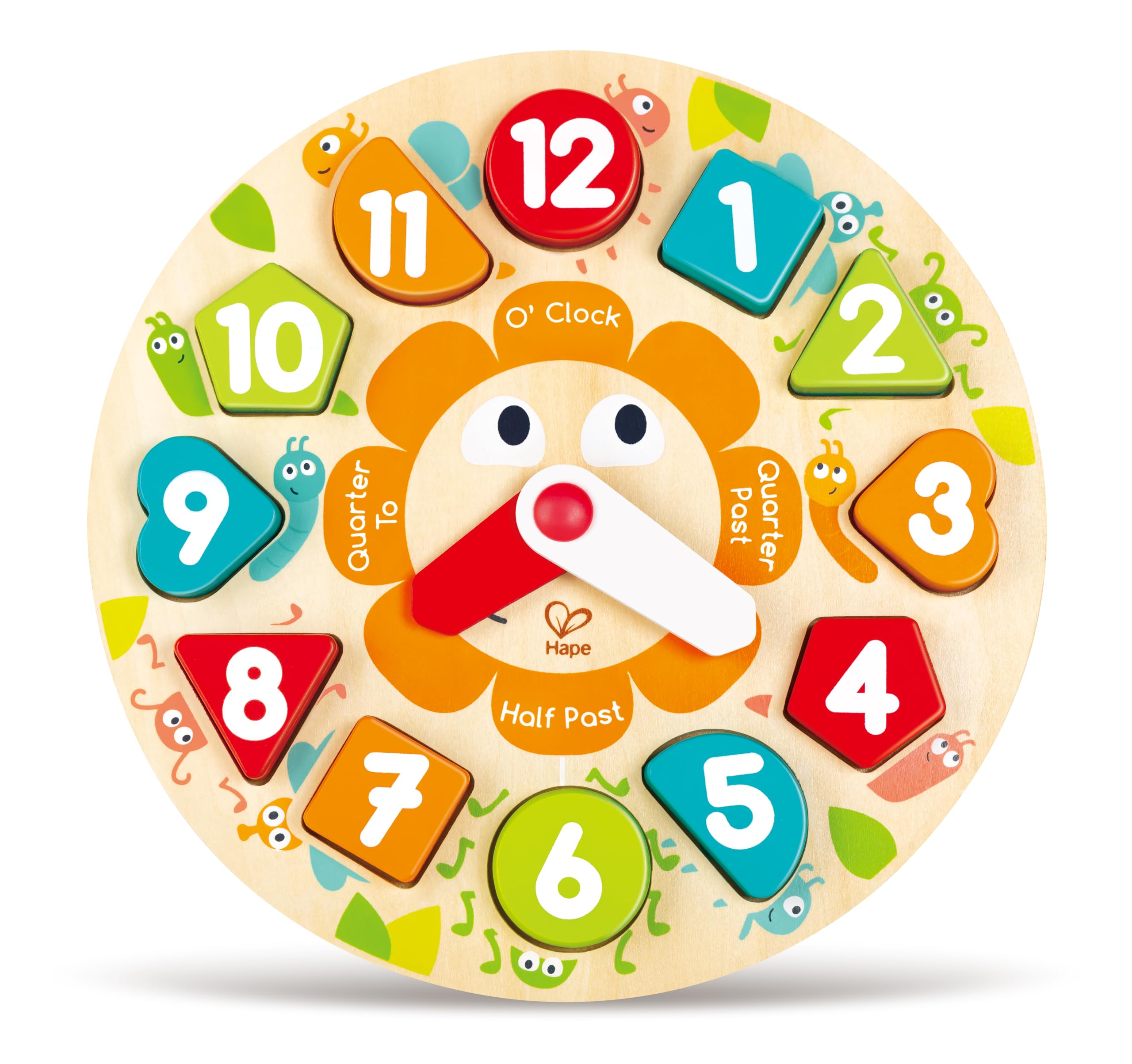 Hape Puzzle Orologio incastro legno impara l'ora 3 anni